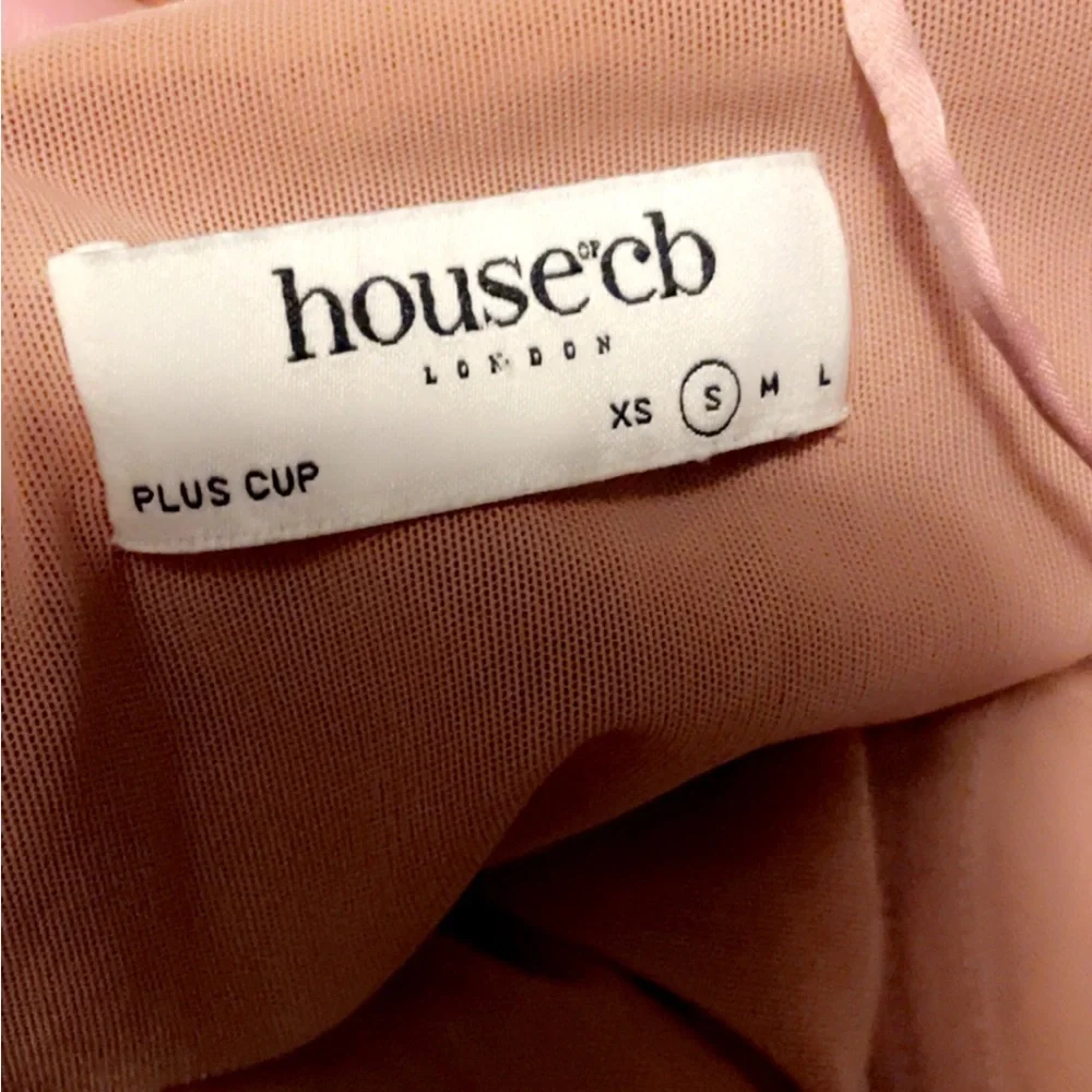 House Of CB Sirene Gathered Organza Mesh Antique Rose Dress S - Picture 8 of 9